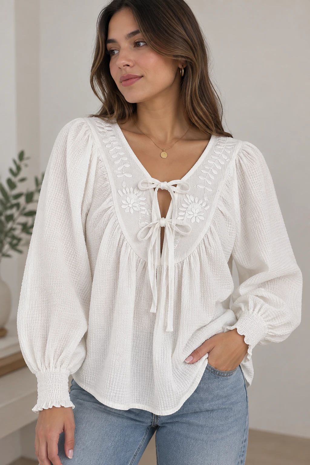 Blusa Ariana Bordada - Imagen 4
