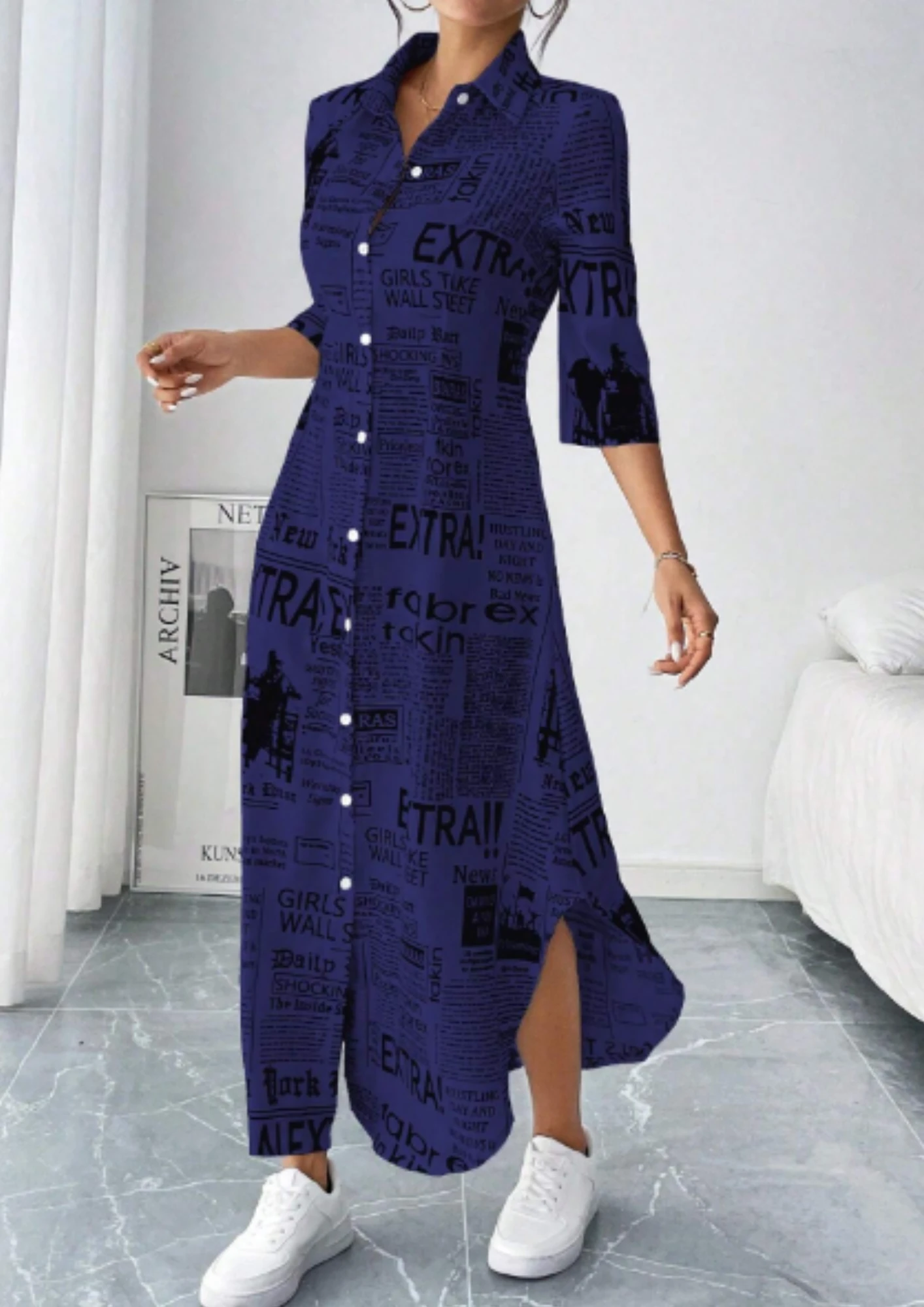 Vestido Camisero Azul