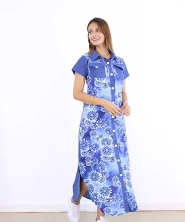 Vestido Largo Denim Mandala