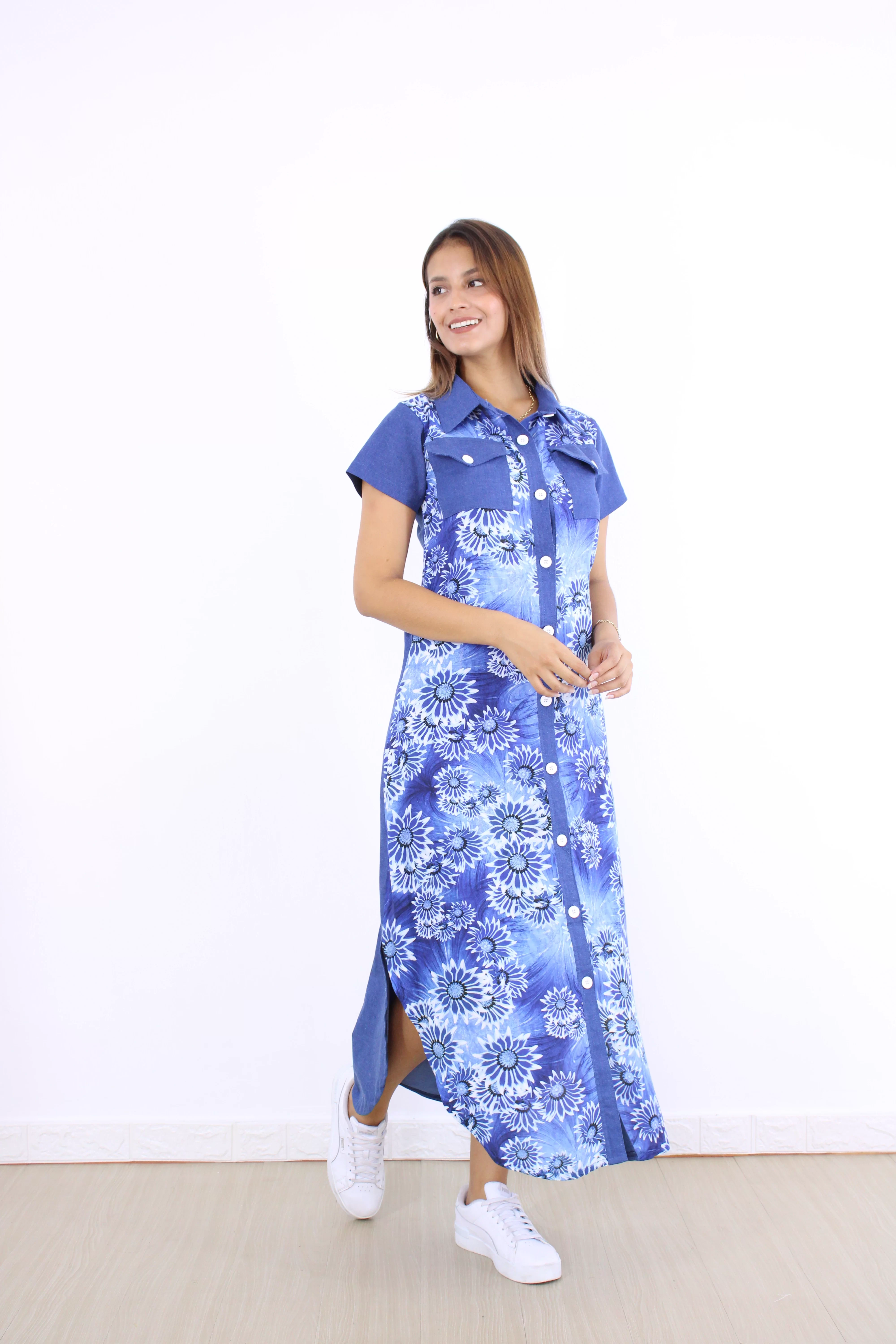 Vestido Largo Denim Mandala