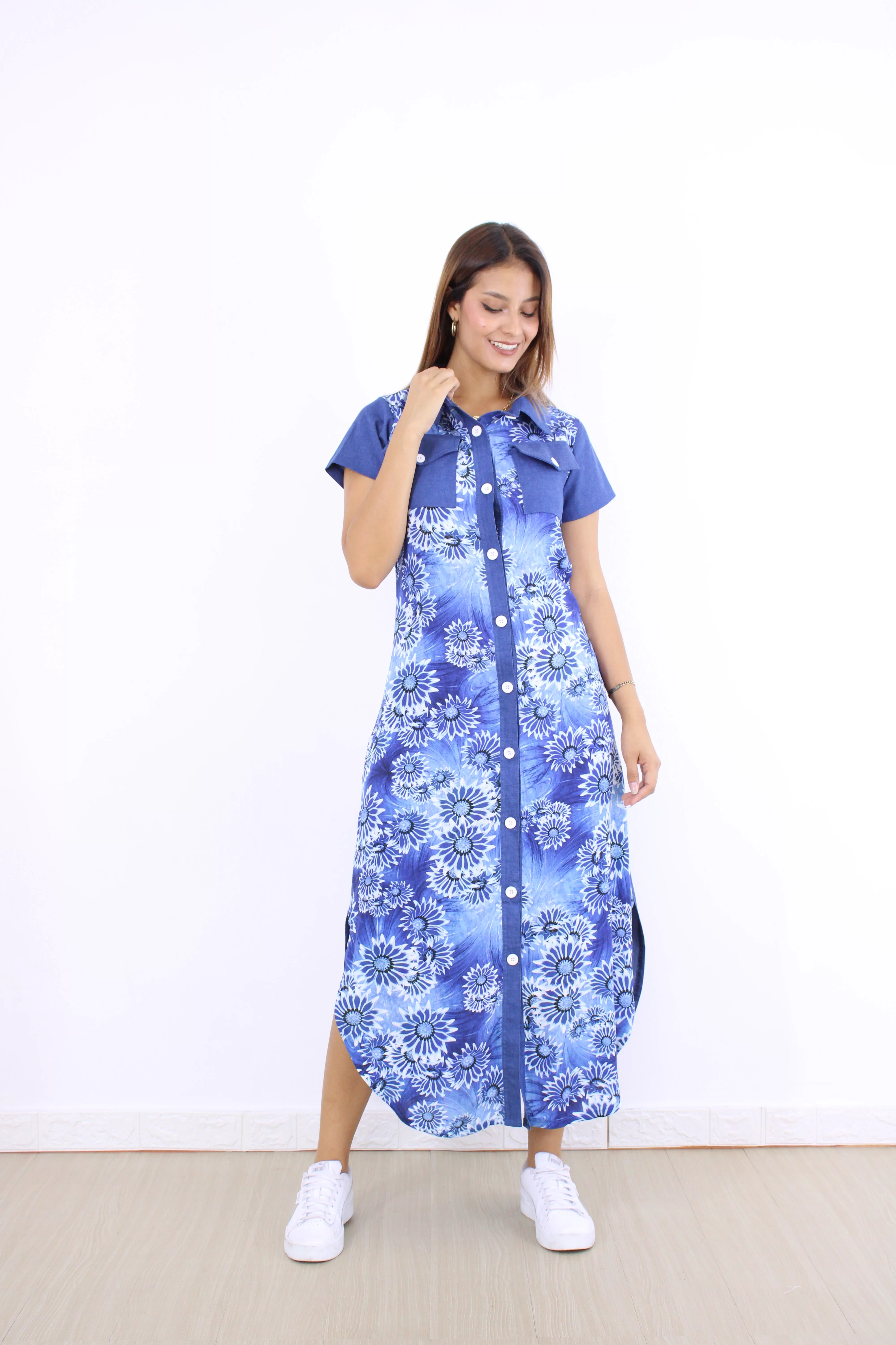 Vestido Largo Denim Mandala - Imagen 2