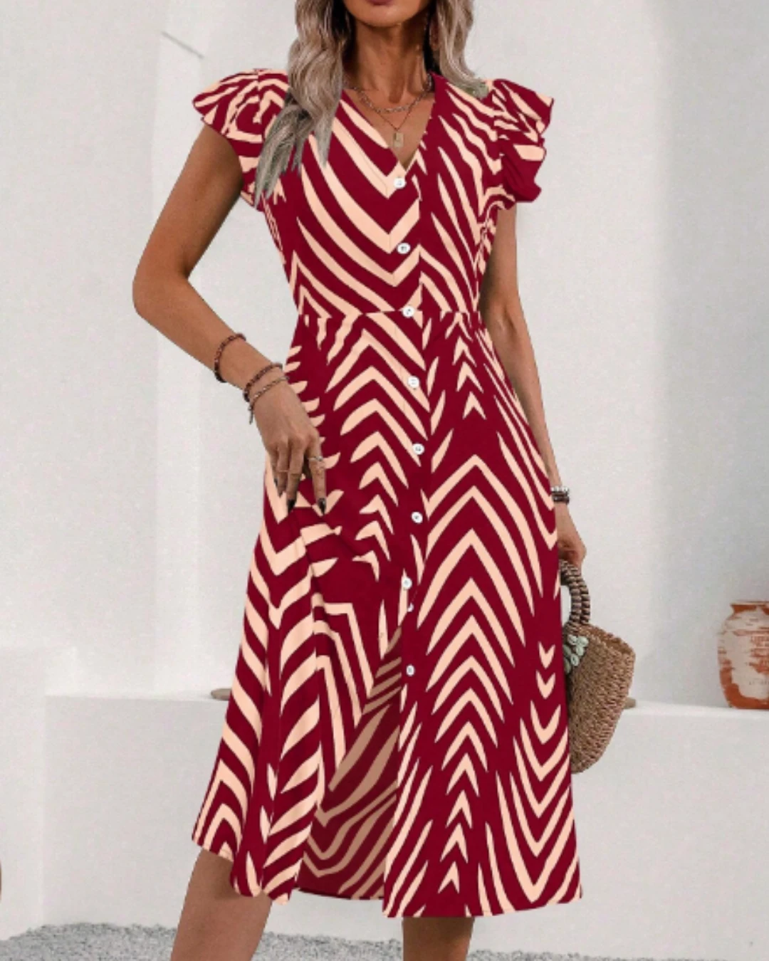 Vestido Largo Vino - Imagen 3