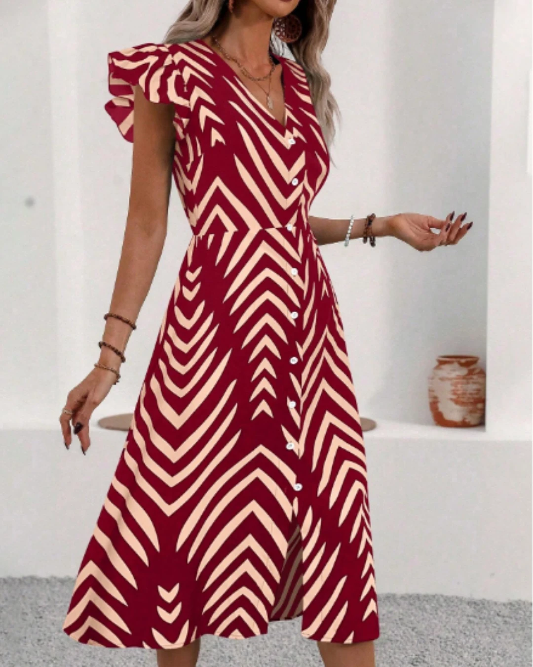 Vestido Largo Vino - Imagen 5
