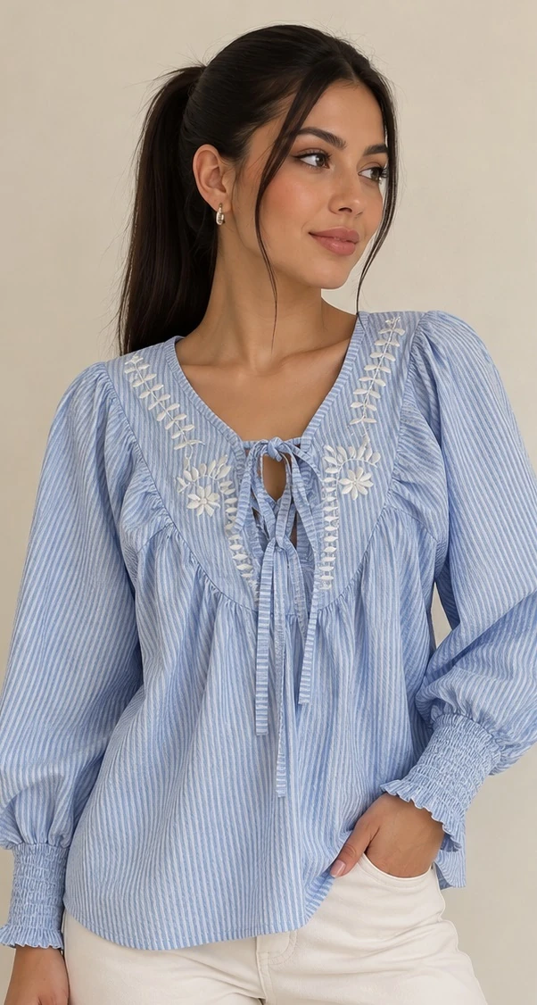 Blusa Ariana Bordada - Imagen 5